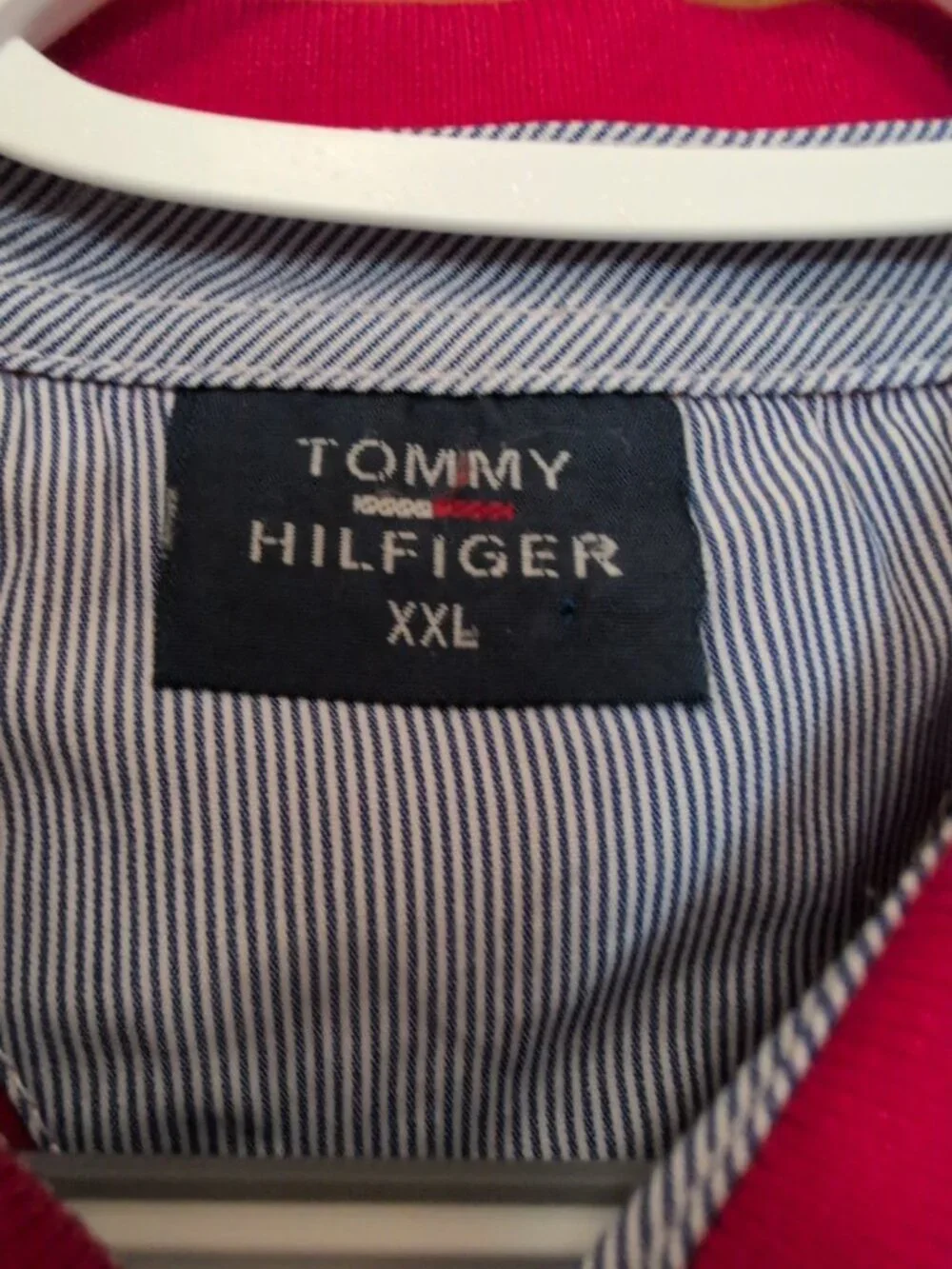 Tommy Hilfiger Shirt Men's XXL Red Short Sleeve Polo Solid Pocketed Cotton - Picture 2 of 6